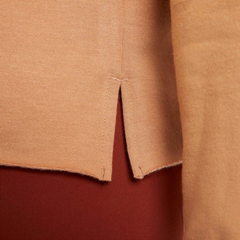 Дамска поларена блуза за йога, Off-Mat, с V-образно деколте