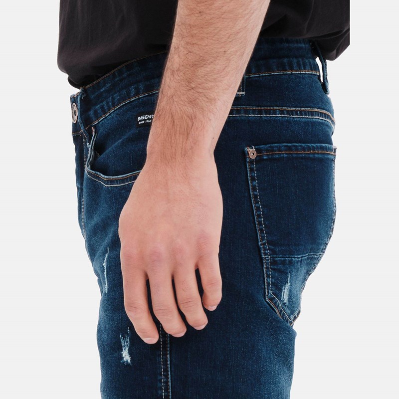 Мъжки къси дънкови панталони, еластични